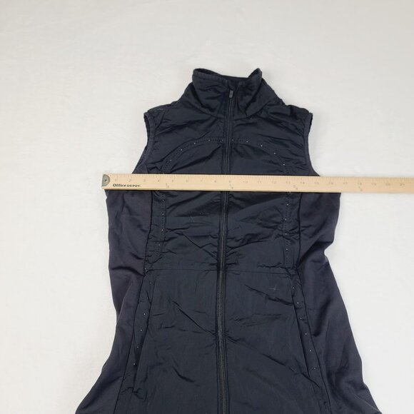 Lululemon Women's Black Run For Cold Sleeveless Windrunner Jacket Size 6 - Picture 3 of 7